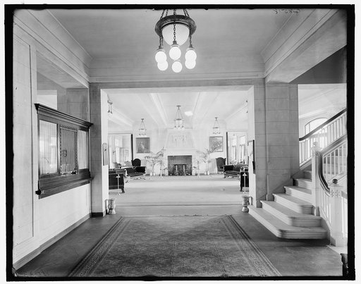 Hotel Champlain, lobby from south corridor, Bluff Point, N.Y.