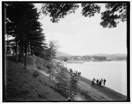 The Boat landing, Fort William Henry Hotel, Lake George, N.Y.