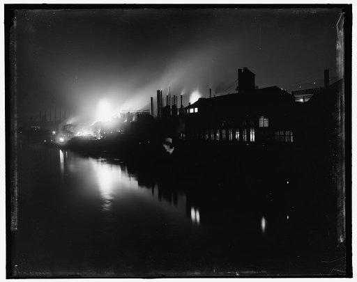 Iron mills at night, Pittsburgh, Pa.