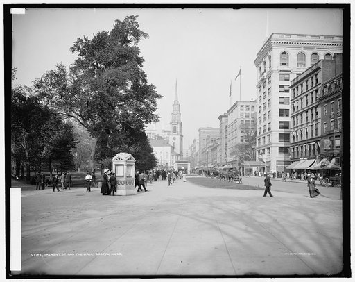 Tremont St. [Street] and the mall, Boston, Mass.