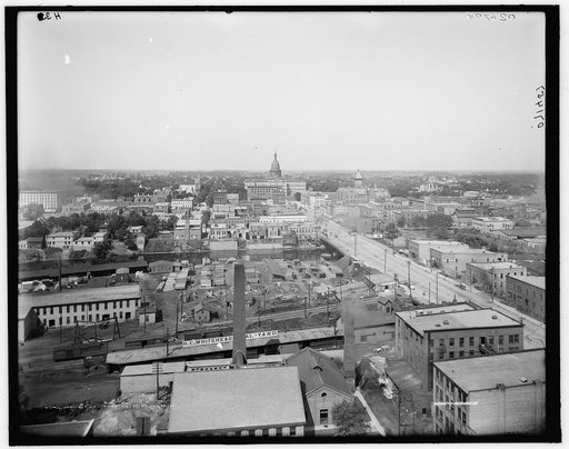 Bird's-eye view from tower, Lansing, Mich.