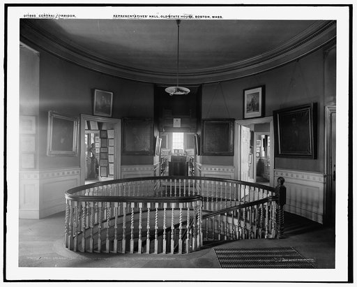 Central corridor, looking through Representatives' Hall, Old State House, Boston, Mass.