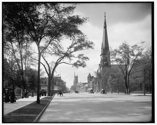Up Woodward Ave. [Avenue], Detroit, Mich.