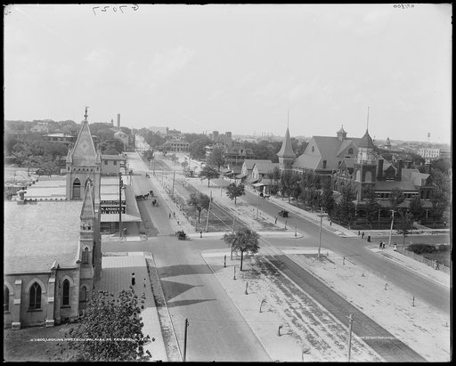 Looking north on Palafax St. [i.e. Palafox Street], Pensacola, Fla.