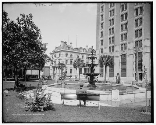 The Plaza fountain, [Plaza Ferdinand VII], Pensacola, Fla.