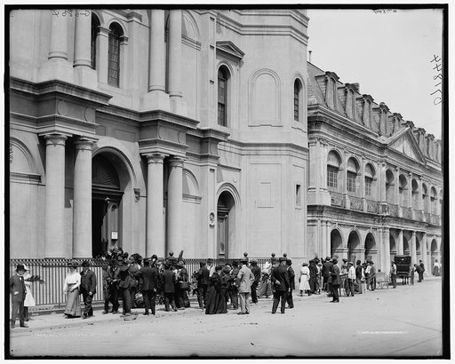 Good Friday in front of the old St. Louis Cathedral, New Orleans, La.