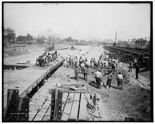 Excavating for the new Union Station, Detroit, Mich.