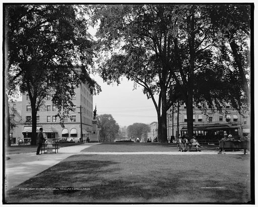 West St. [Street] from City Hall Park, Pittsfield, Mass.