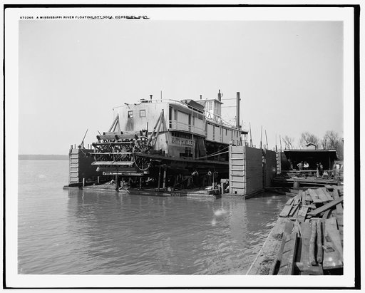 A Mississippi River floating drydock, Vicksburg, Miss.