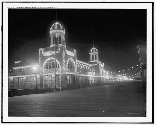 The Boardwalk at night, Atlantic City, N.J.