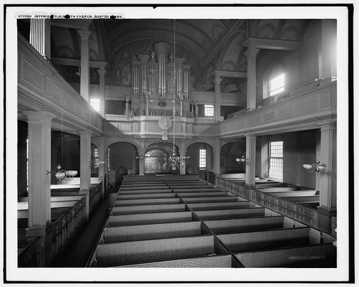 Interior, Old North Church [i.e. Christ Church], Boston, Mass.