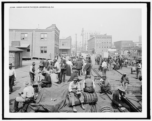 Dinner hour on the docks, Jacksonville, Fla.