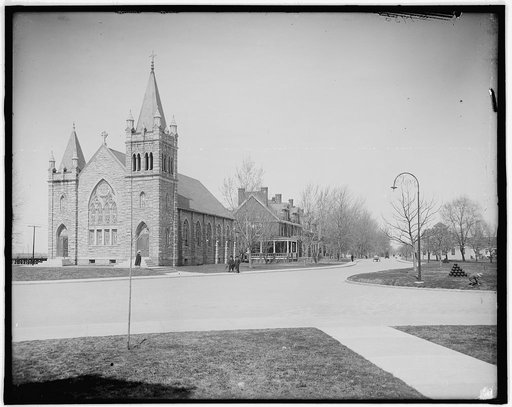 The Post chapel and officers' quarters, Fort Monroe, Va.