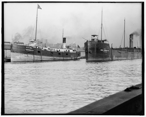 Boats on Cuyahoga River, Cleveland, Ohio