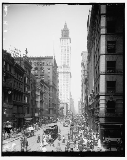 Broadway, looking north from Cortlandt Street, New York, N.Y.