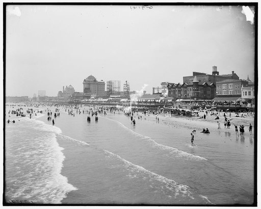 The Beach and boardwalk, Atlantic City, N.J.