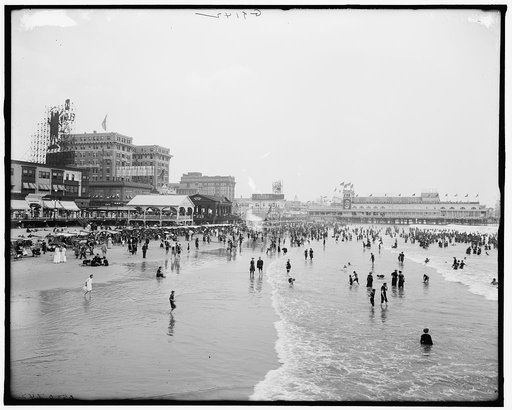 Bathing in front of the Chalfonte, Atlantic City, N.J.