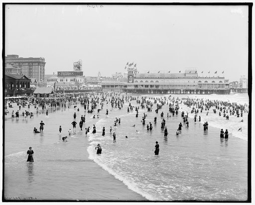 Bathing at Steeple Chase, Atlantic City, N.J.