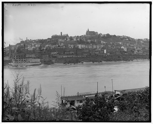 Mount Adams from Ohio River, Cincinnati, Ohio