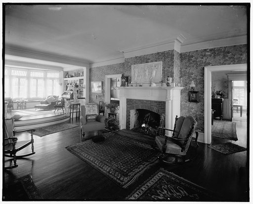 Interior with fireplace