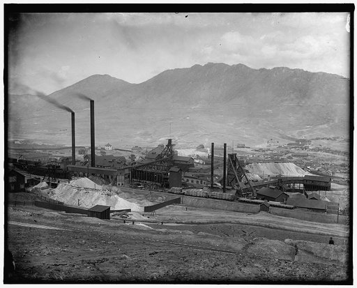 Industrial plant, possibly related to mining or metallurgical industry, in Butte, Montana