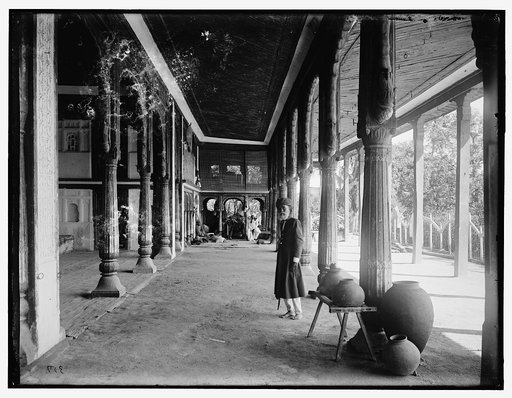Colonnade, interior of palace, Hyderabad, India