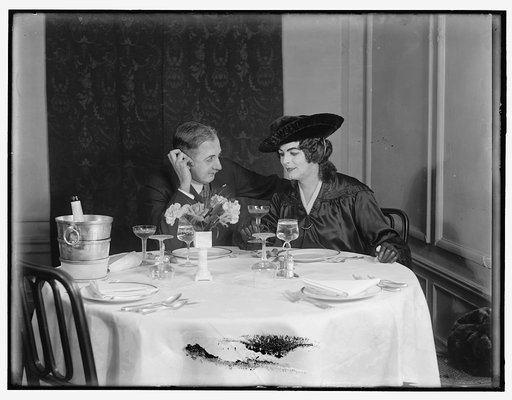 Couple at champagne supper