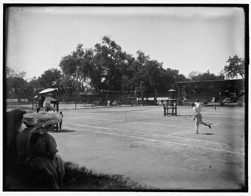 Outdoor tennis match