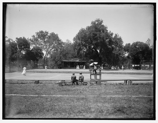 Outdoor tennis match