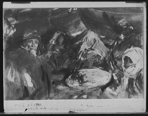 Arab gypsies in a tent