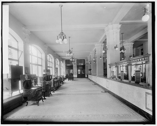 Gas office, first floor, looking back
