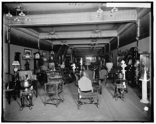Pringle Furniture [Co. showroom with end tables and chairs, Detroit, Mich.