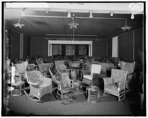 Pringle Furniture [Co. showroom with wicker chairs, Detroit, Mich.
