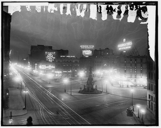 Campus Martius at night, Detroit, Mich.