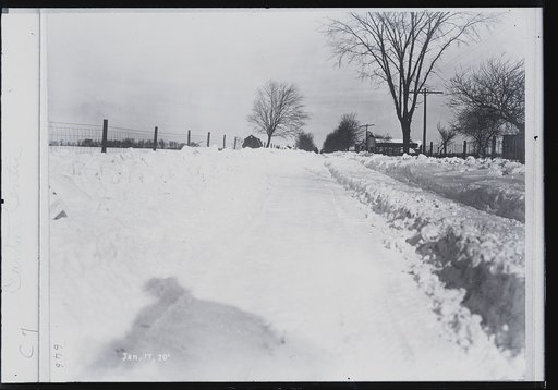 Snowy road, probably Michigan