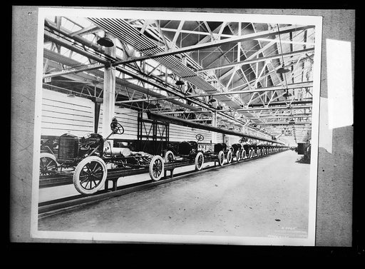 Automobile chassis on the way to final assembly