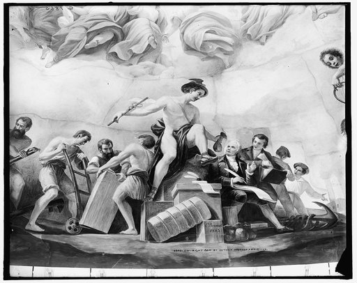 Apotheosis of Washington. Commerce detail