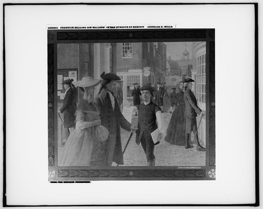 Franklin selling his ballads in the streets of Boston