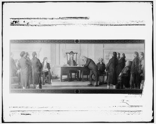 Franklin signing the Declaration of Independence
