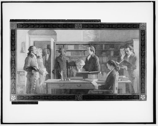 Benjamin Franklin opening first subscription library in Philadelphia