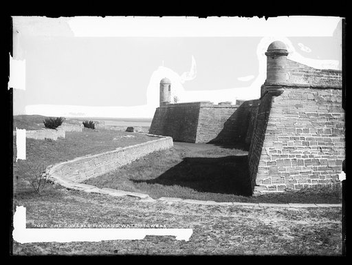 The covered way and watch towers