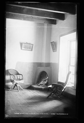 A Mexican interior, the fireplace