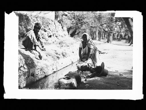 Washing at the hot springs