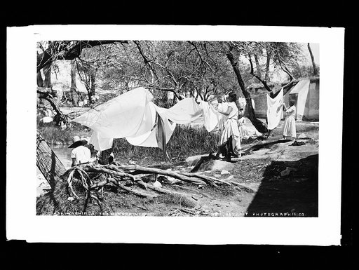 Washing at the hot springs