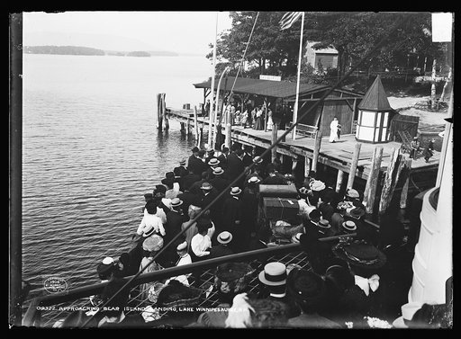 Approaching Bear Island landing, Lake Winnipesaukee, N.H.