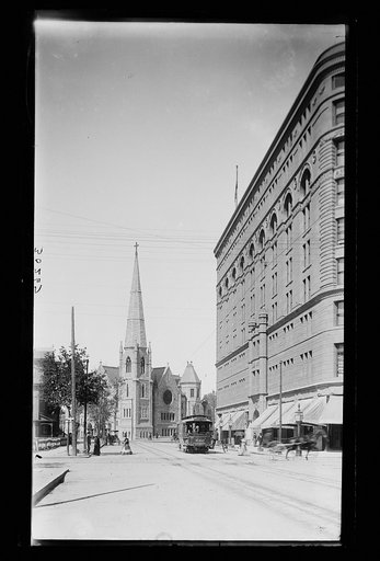 Church at Broadway, possibly New York, N.Y.