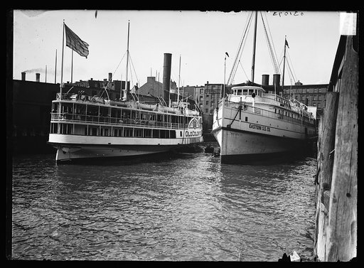 Old Colony and Bay State, side wheelers, possibly in Massachusetts