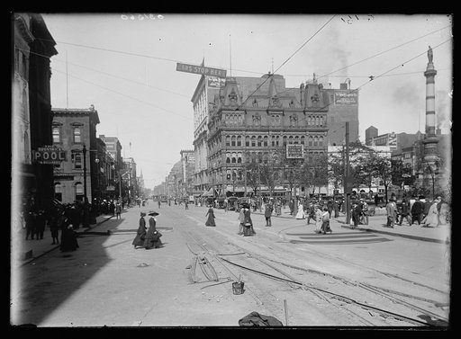 Commercial Street next to Lafayette Square, Buffalo, N.Y.