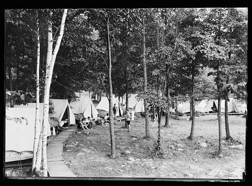 Camping in the woods