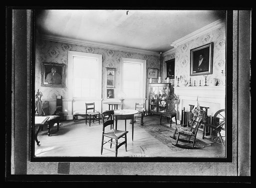 Domestic interior with fireplace